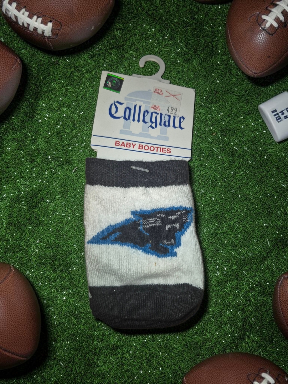 NFL Carolina Panther Baby Booties - White & Black with Panther Logo! BNWT 🏈